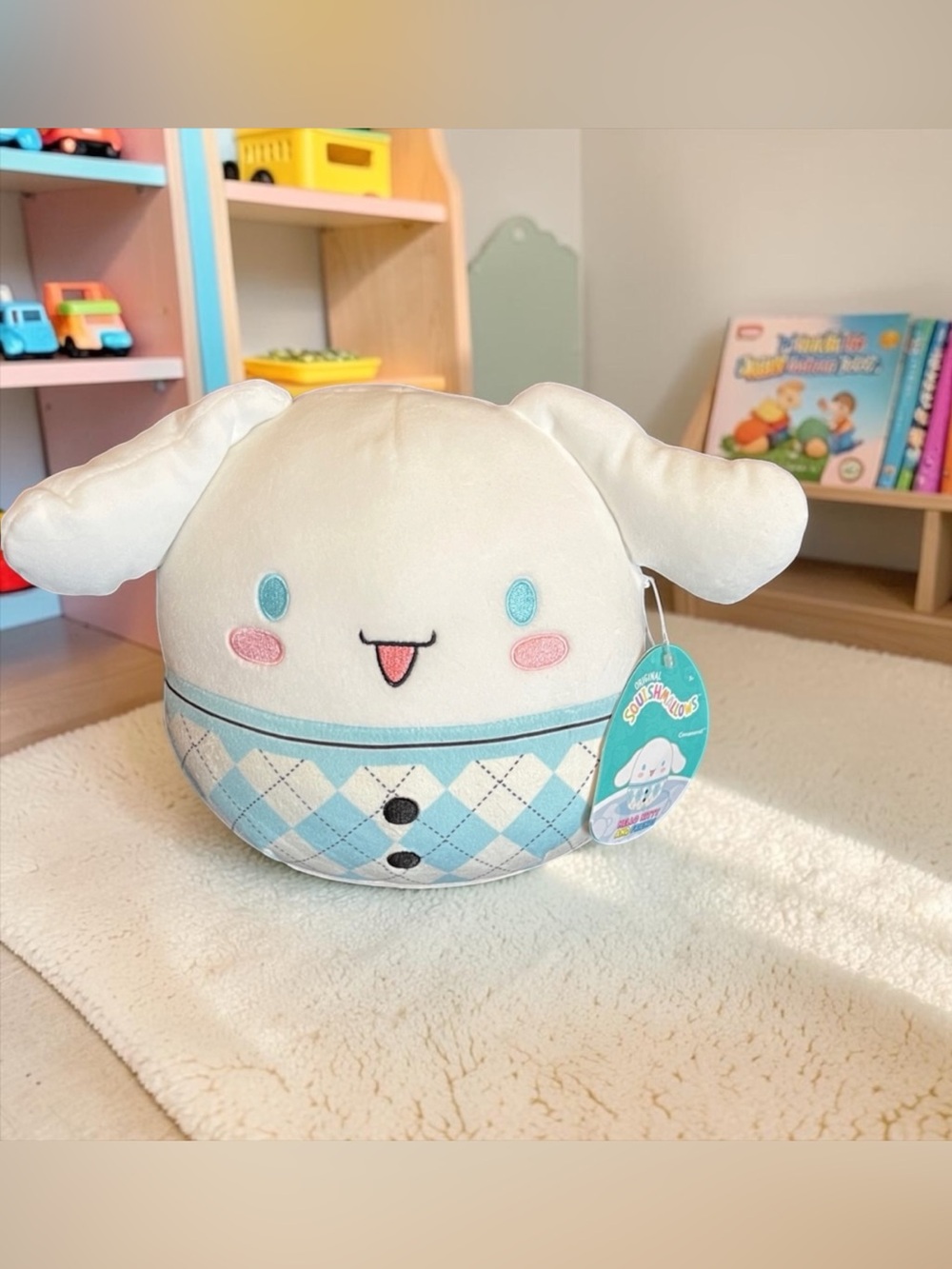 NWT Sanrio Cinnamoroll 6.5” Blue Plaid Squishmallow Plush – Brand New